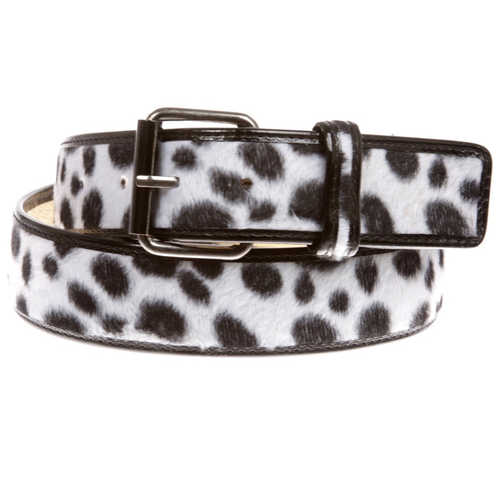White Leopard Print Belt